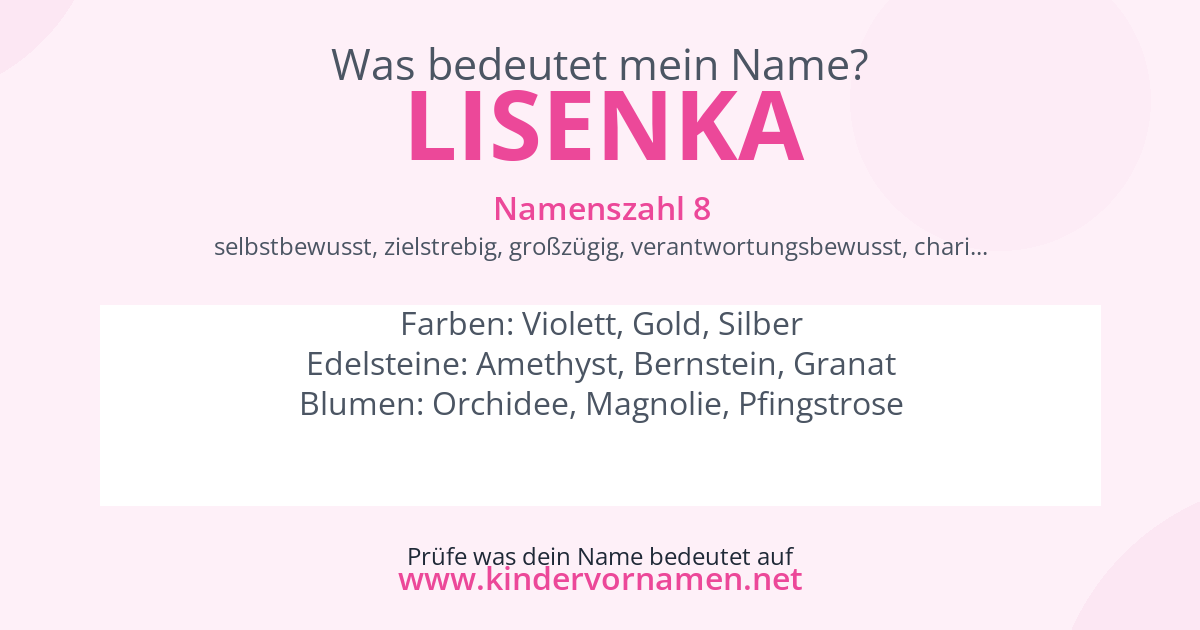 Was bedeutet der Name Lisenka?