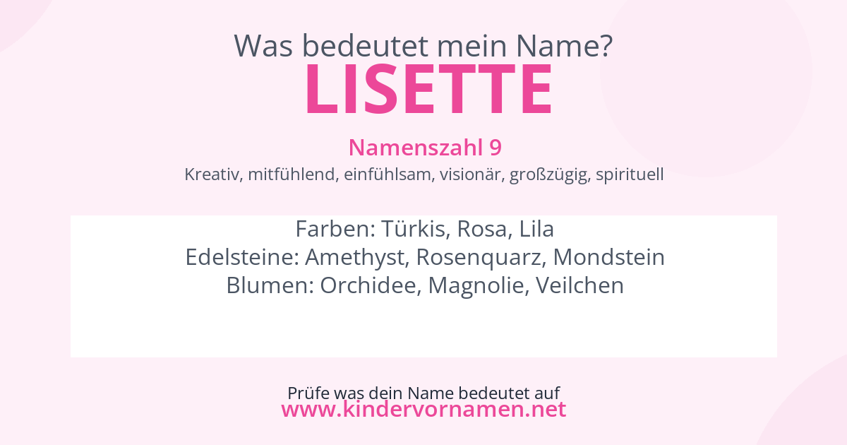 Was bedeutet der Name Lisette?