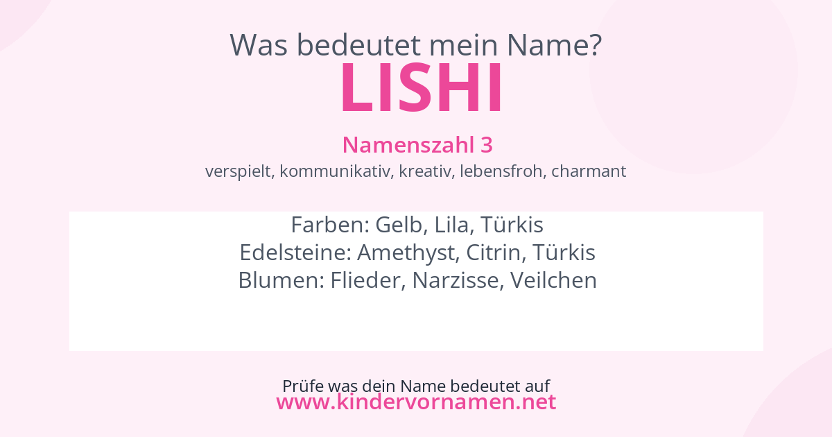 Was bedeutet der Name Lishi?