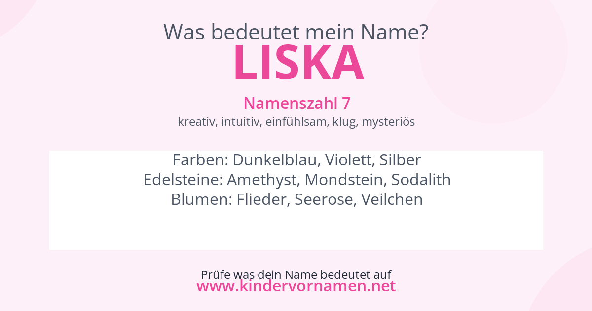 Was bedeutet der Name Liska?