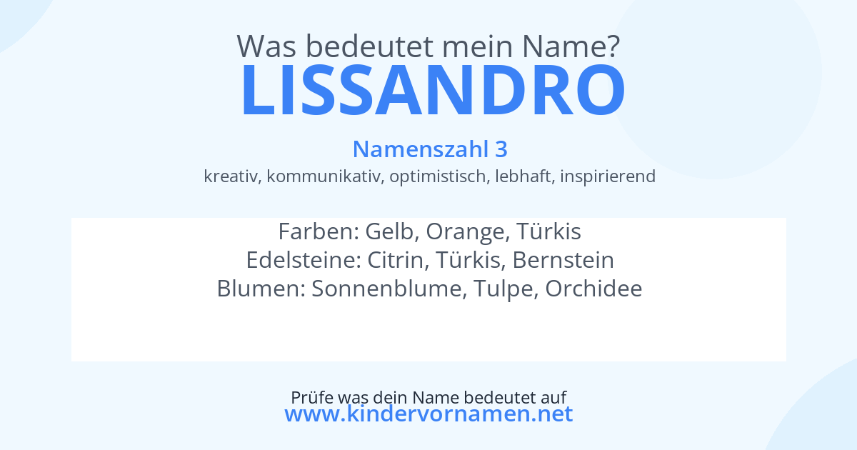 Was bedeutet der Name Lissandro?