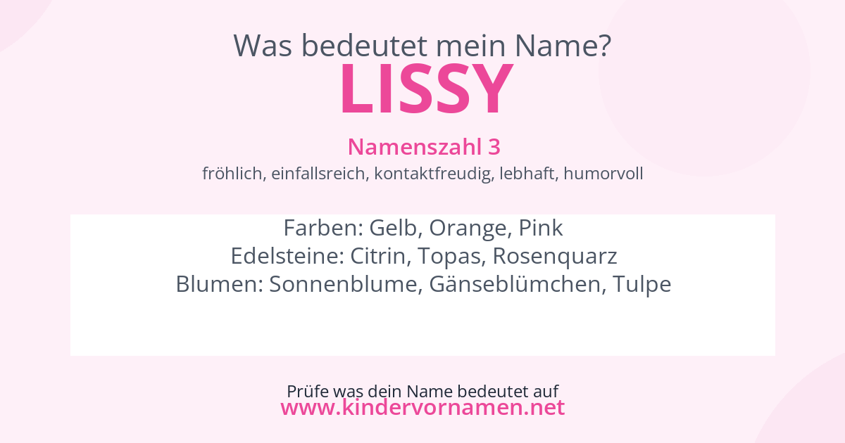 Was bedeutet der Name Lissy?