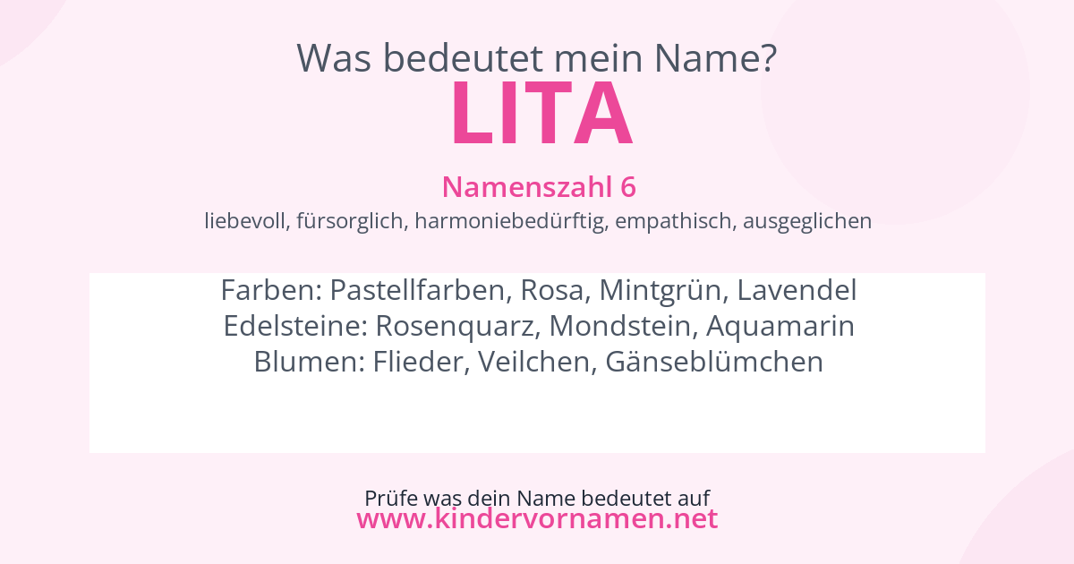 Was bedeutet der Name Lita?