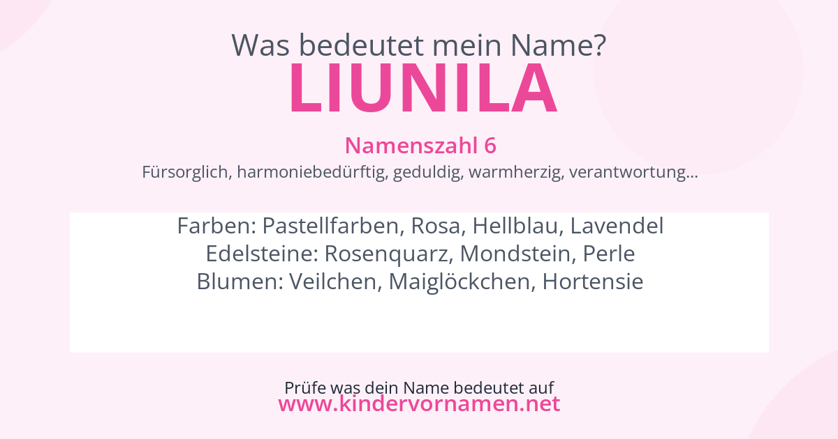 Was bedeutet der Name Liunila?