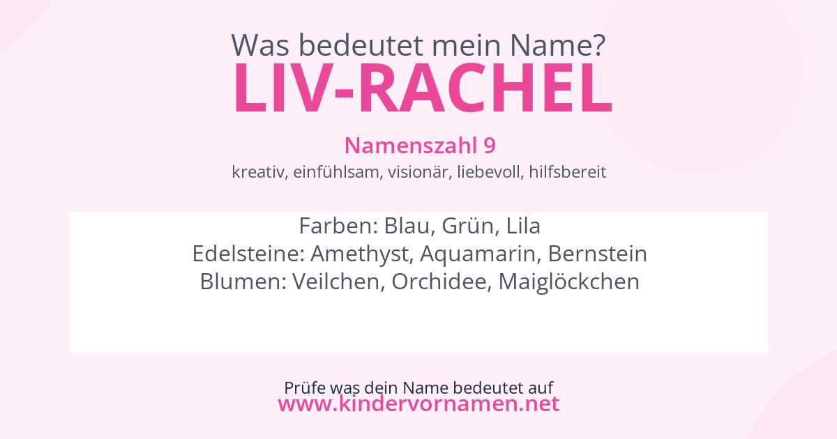 Was bedeutet der Name Liv-Rachel?
