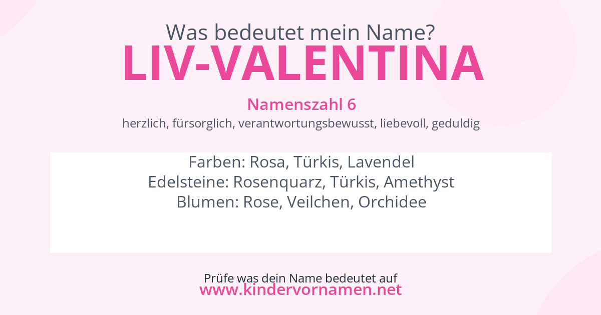 Was bedeutet der Name Liv-Valentina?