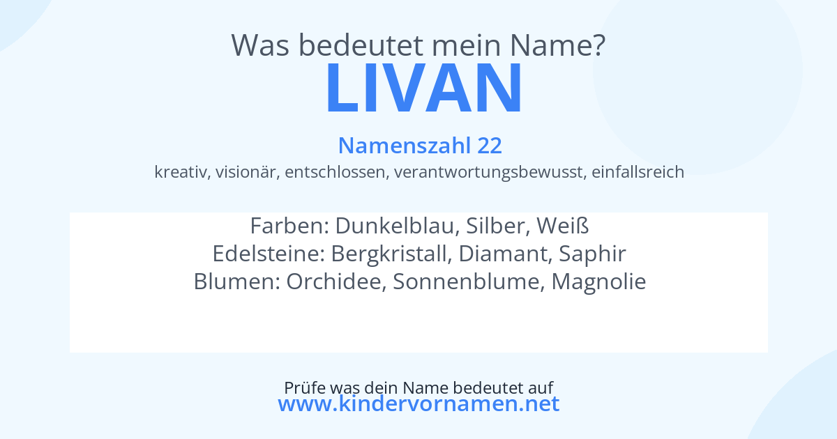 Was bedeutet der Name Livan?