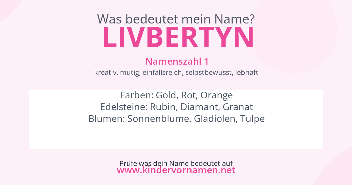 Was bedeutet der Name Livbertyn?