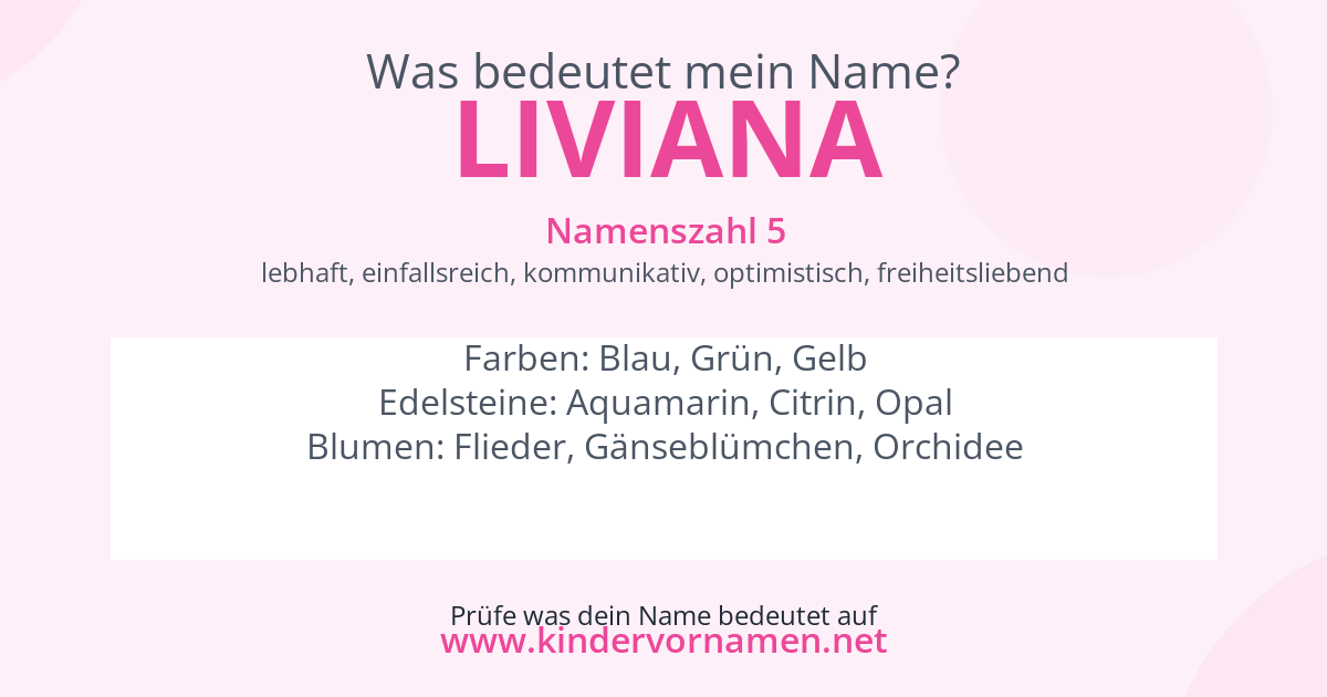 Was bedeutet der Name Liviana?