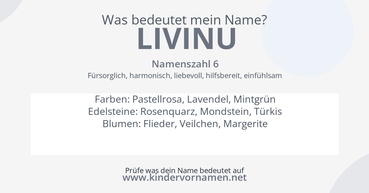Was bedeutet der Name Livinu?