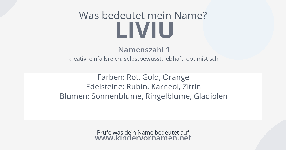 Was bedeutet der Name Liviu?