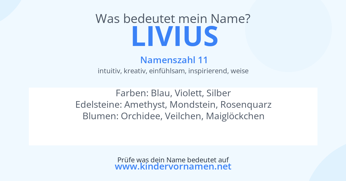 Was bedeutet der Name Livius?