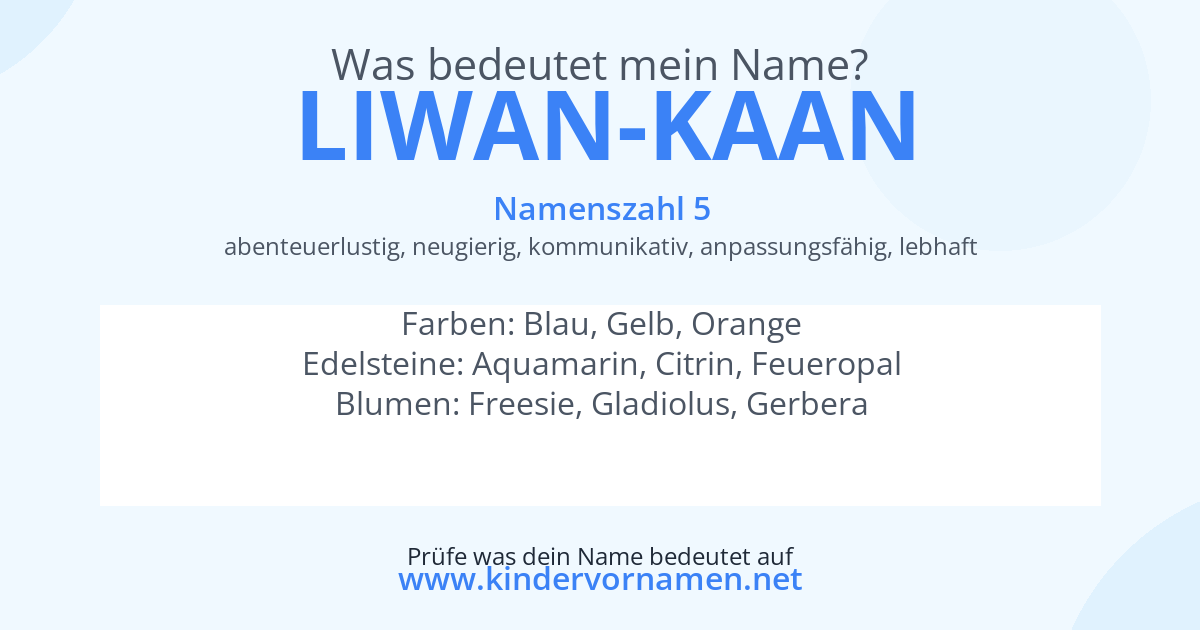 Was bedeutet der Name Liwan-Kaan?