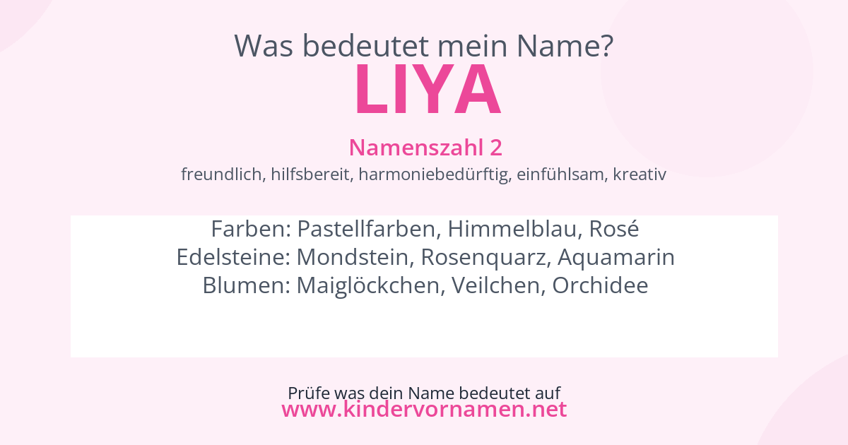Was bedeutet der Name Liya?