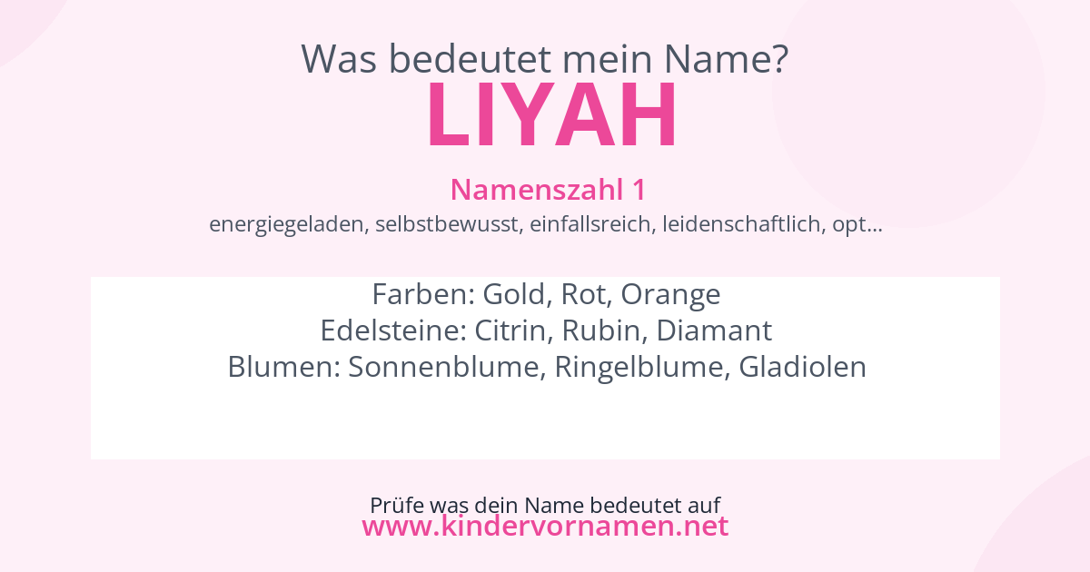 Was bedeutet der Name Liyah?