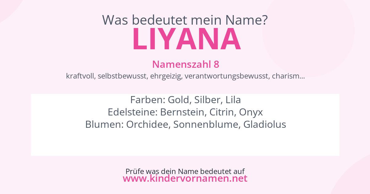 Was bedeutet der Name Liyana?