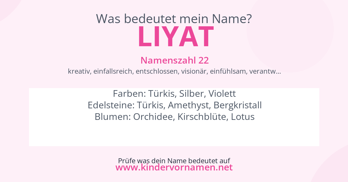 Was bedeutet der Name Liyat?