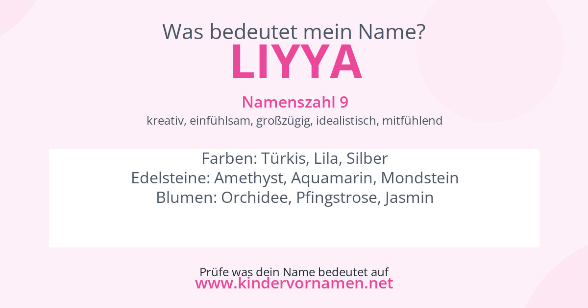 Was bedeutet der Name Liyya?