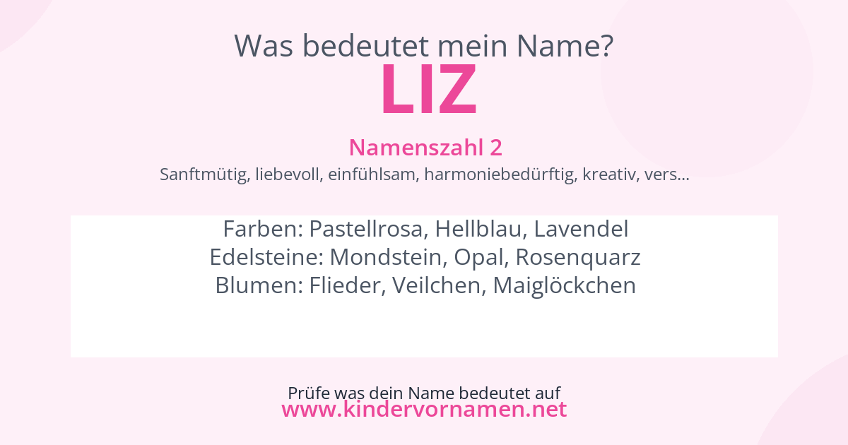 Was bedeutet der Name Liz?