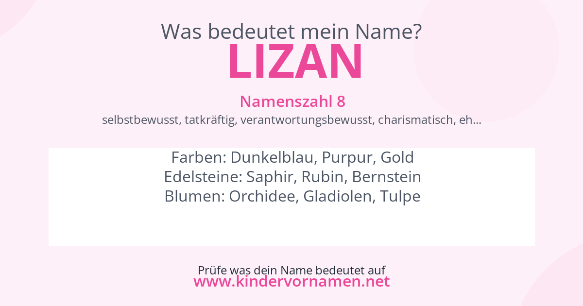 Was bedeutet der Name Lizan?