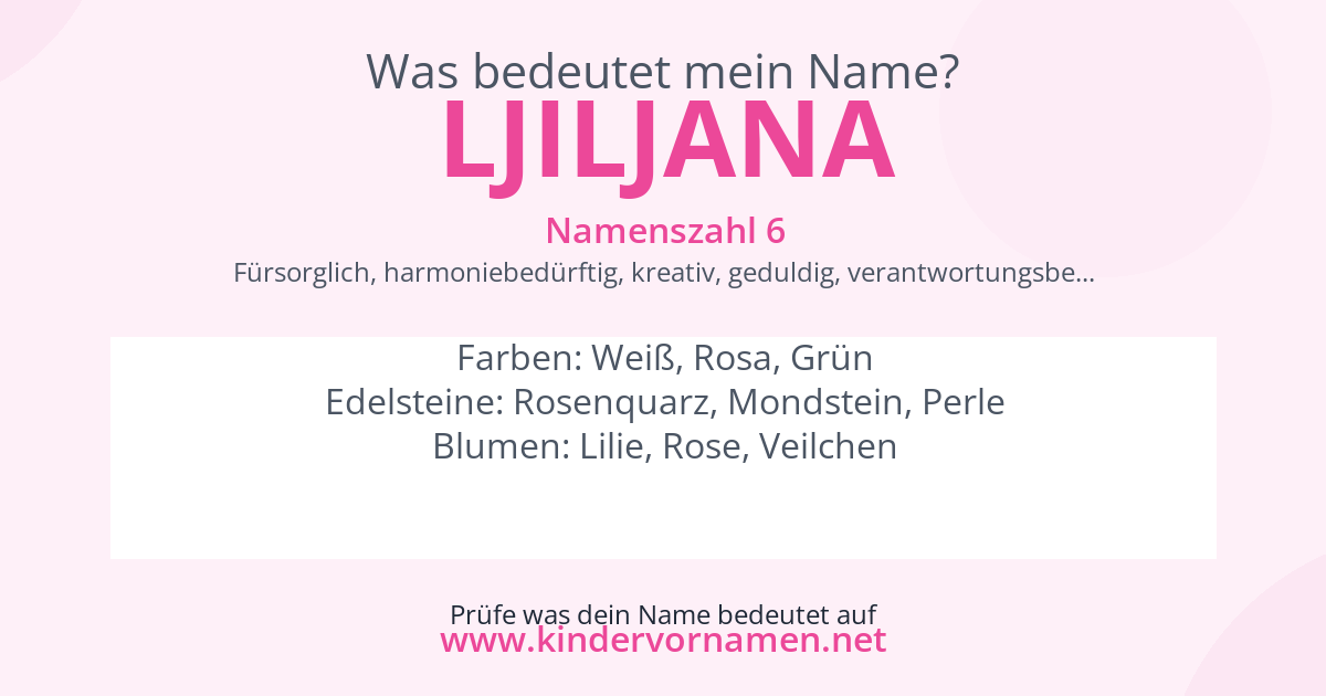 Was bedeutet der Name Ljiljana?