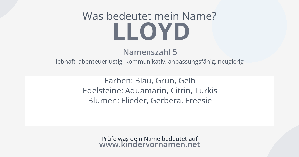 Was bedeutet der Name Lloyd?
