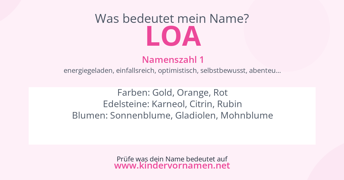 Was bedeutet der Name Loa?