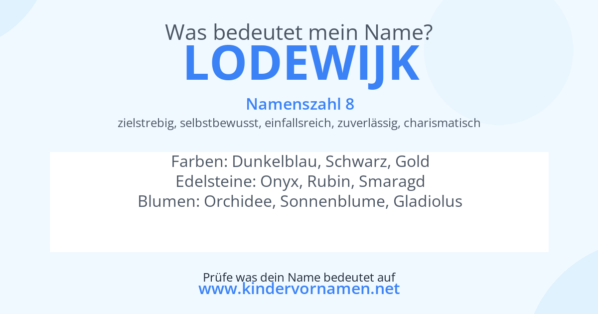 Was bedeutet der Name Lodewijk?