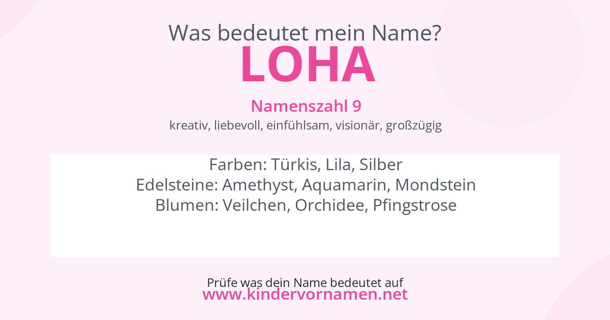 Was bedeutet der Name Loha?