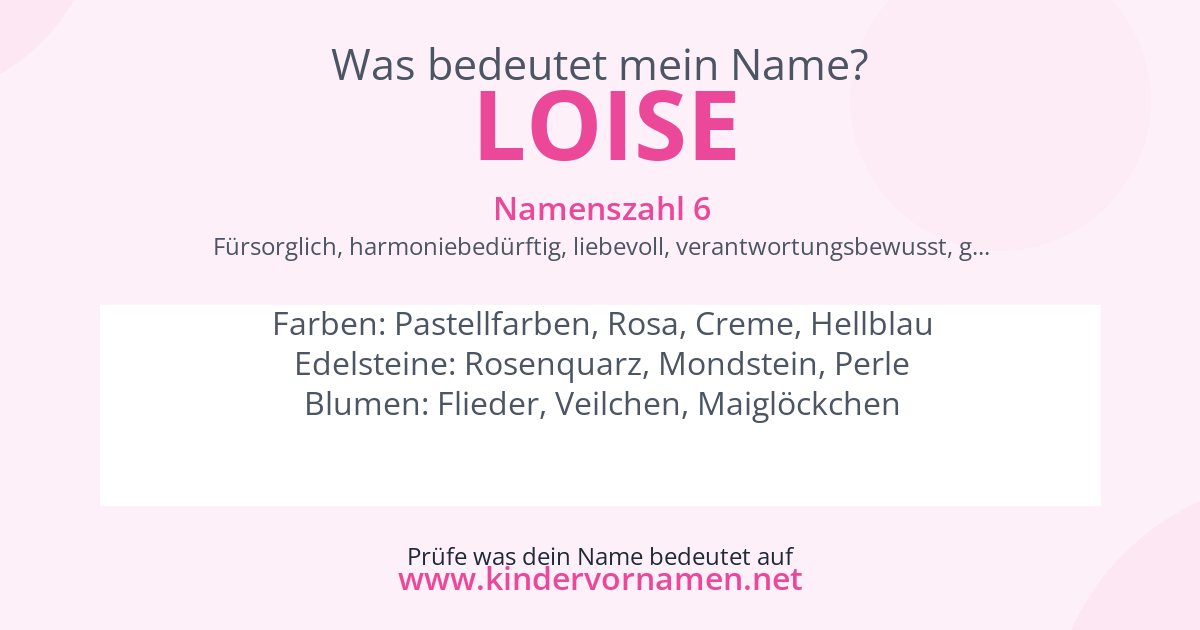 Was bedeutet der Name Loise?