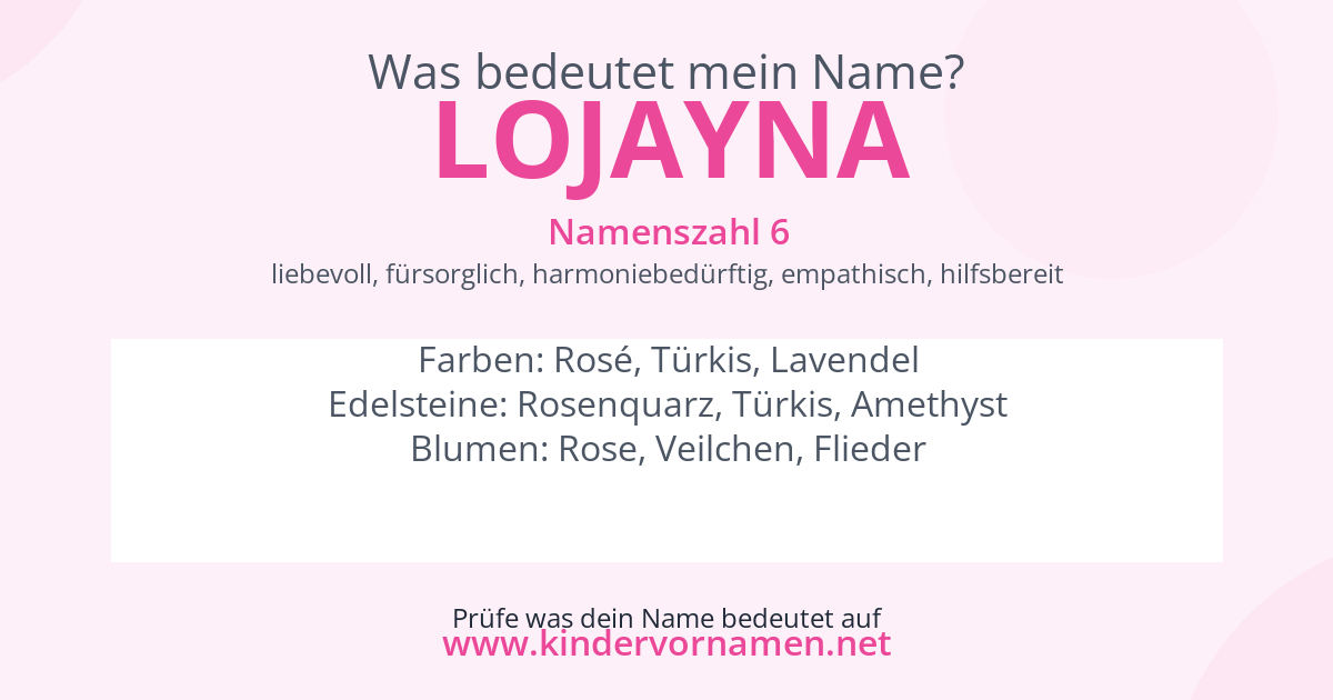 Was bedeutet der Name Lojayna?