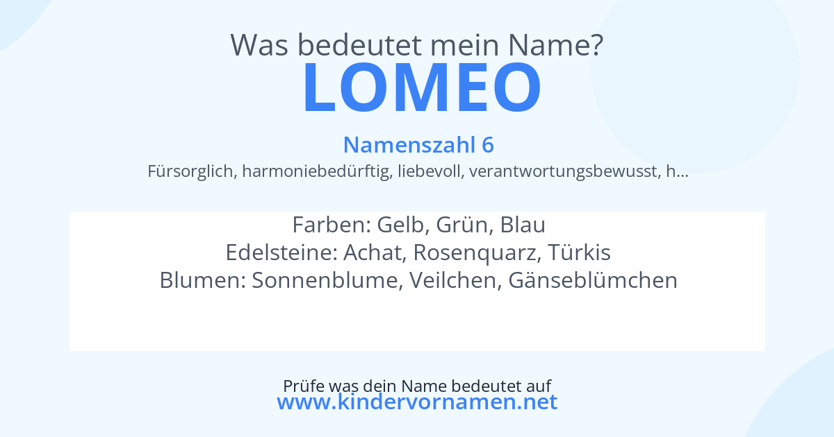 Was bedeutet der Name Lomeo?