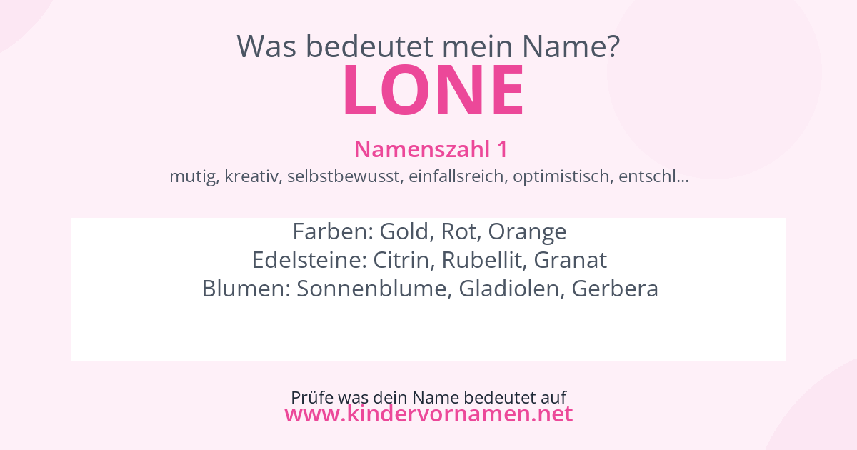 Was bedeutet der Name Lone?