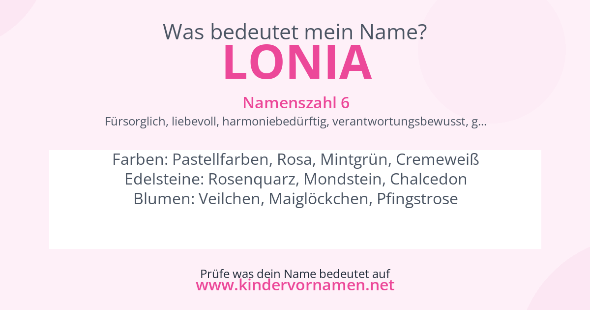 Was bedeutet der Name Lonia?