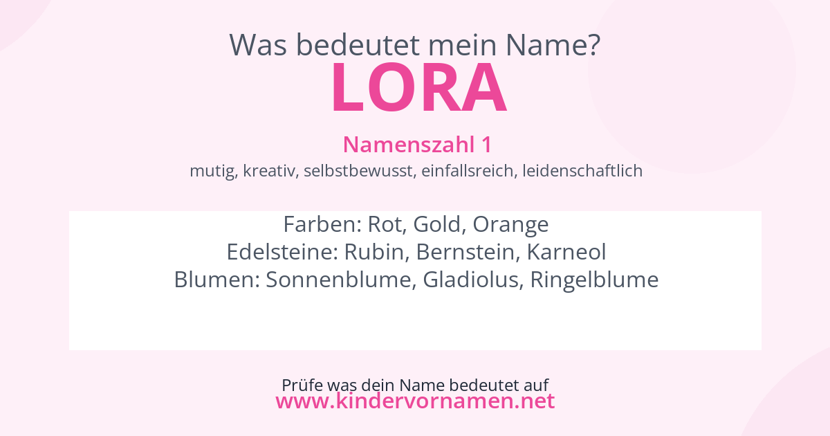 Was bedeutet der Name Lora?