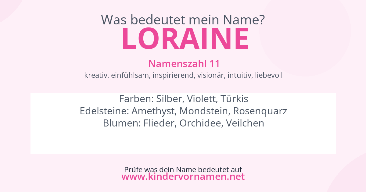 Was bedeutet der Name Loraine?