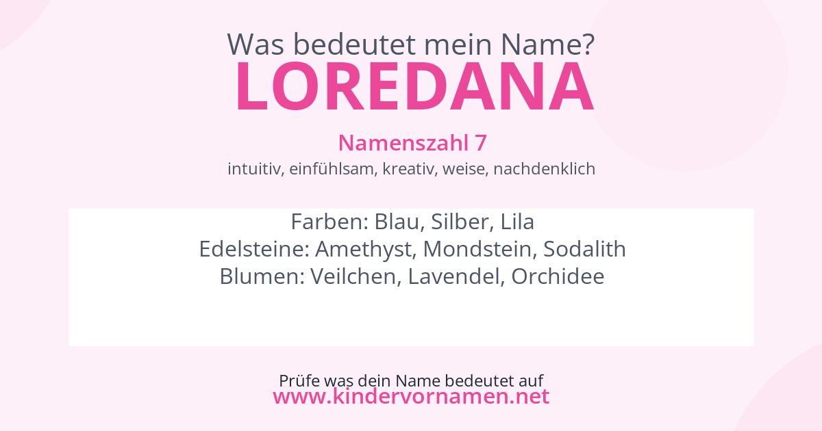 Was bedeutet der Name Loredana?