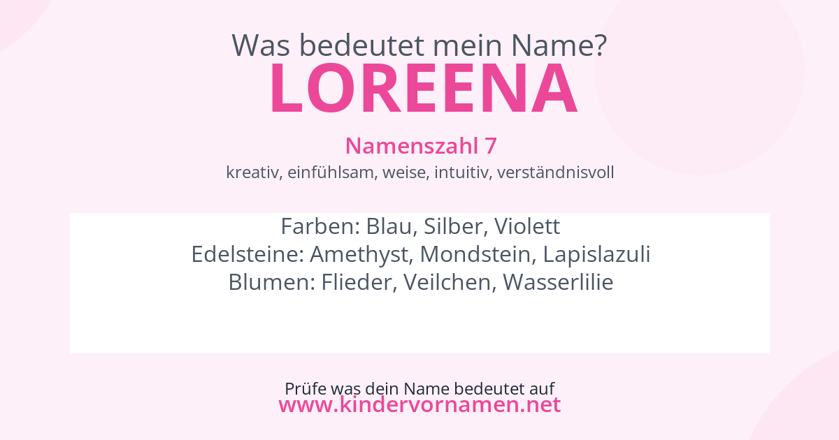Was bedeutet der Name Loreena?