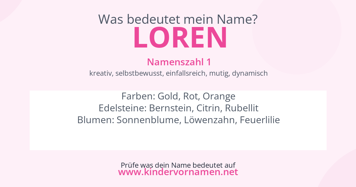 Was bedeutet der Name Loren?