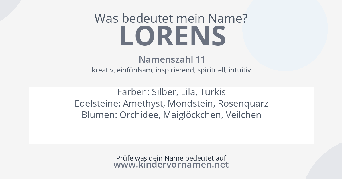 Was bedeutet der Name Lorens?