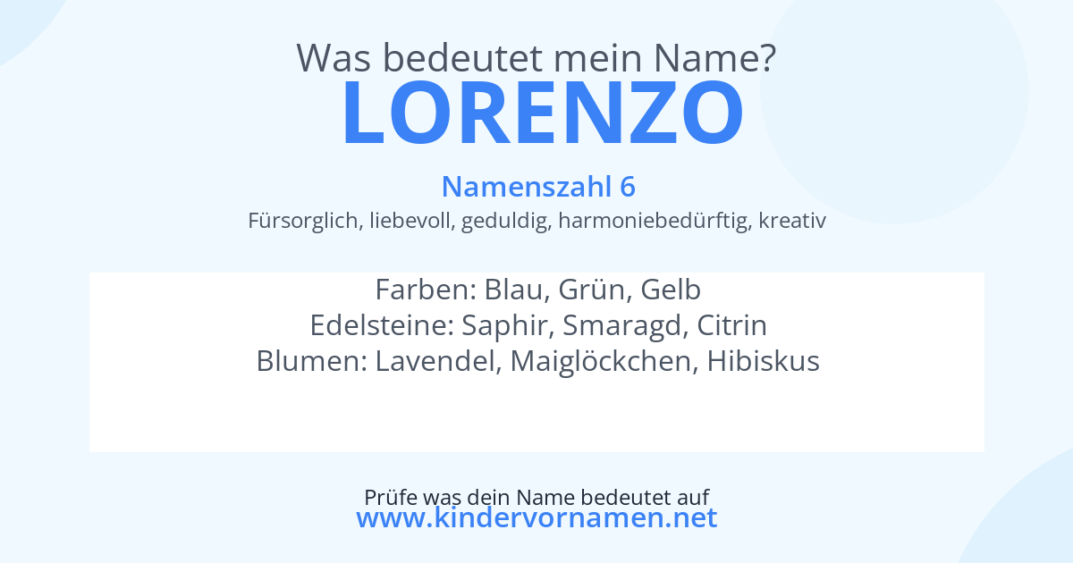Was bedeutet der Name Lorenzo?
