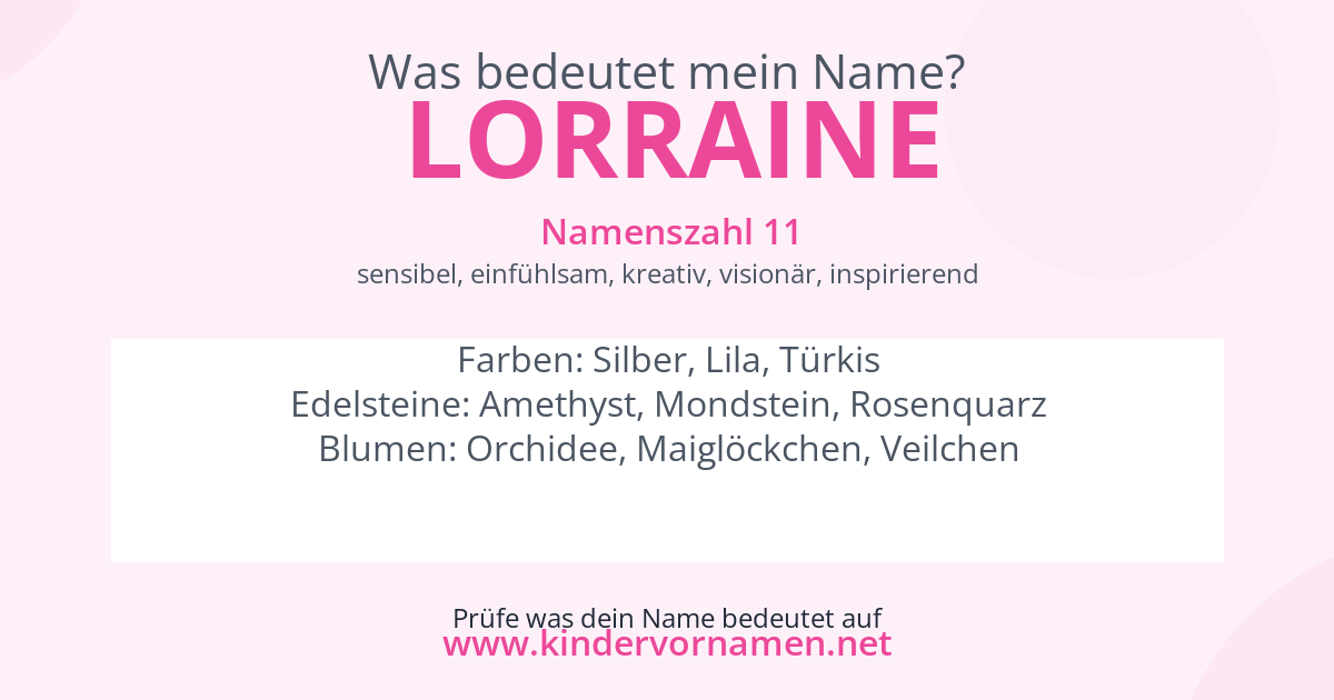 Was bedeutet der Name Lorraine?