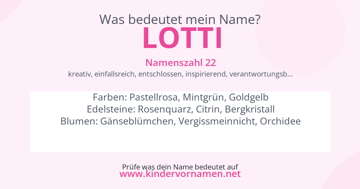 Was bedeutet der Name Lotti?