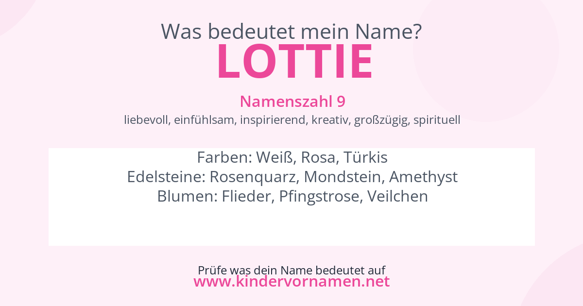 Was bedeutet der Name Lottie?
