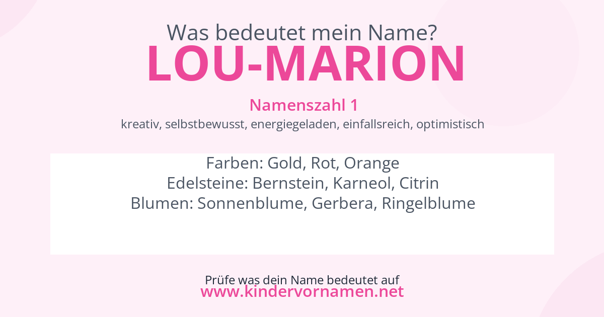 Was bedeutet der Name Lou-Marion?