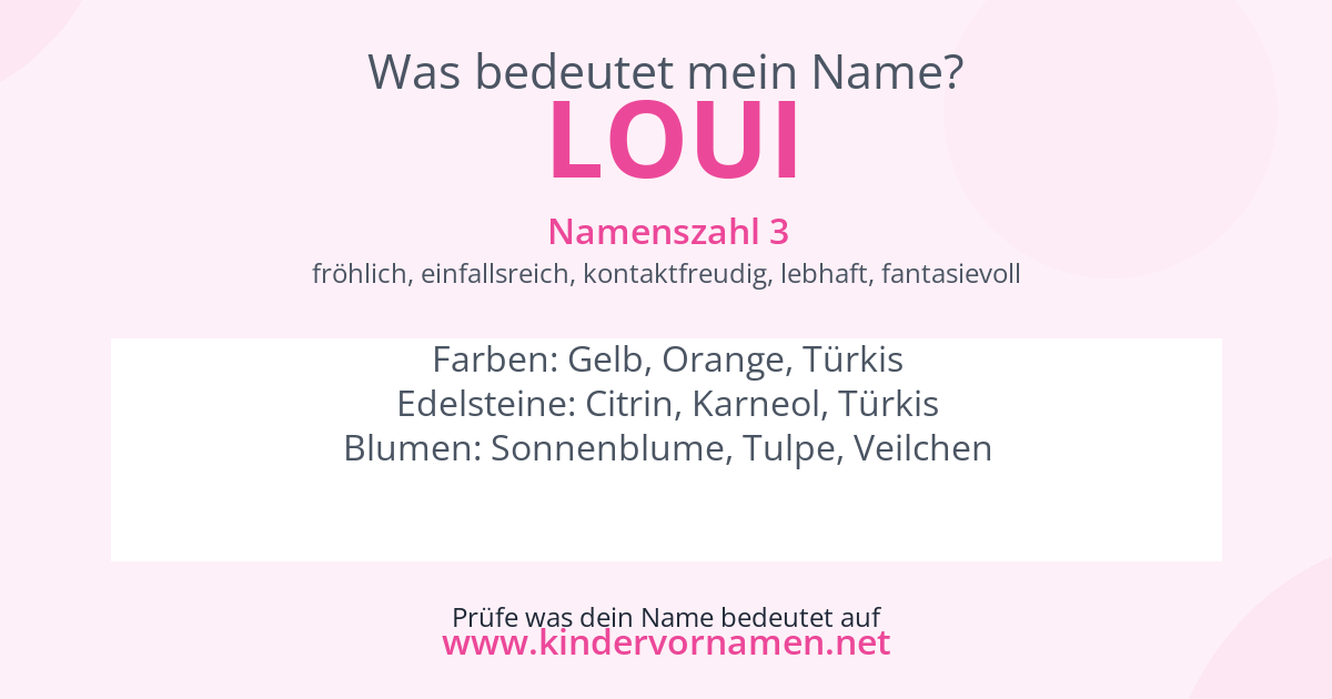 Was bedeutet der Name Loui?