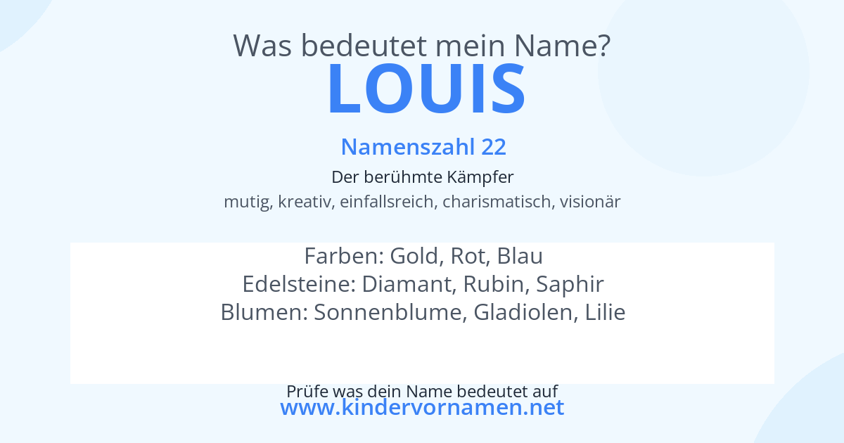 Was bedeutet der Name Louis?