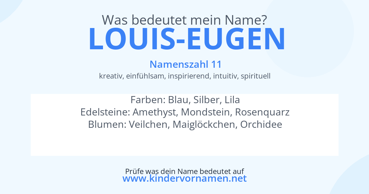 Was bedeutet der Name Louis-Eugen?