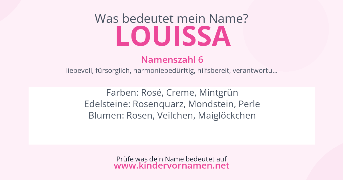 Was bedeutet der Name Louissa?