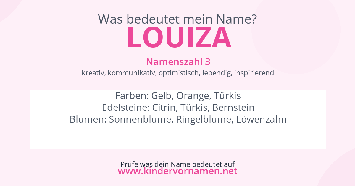 Was bedeutet der Name Louiza?